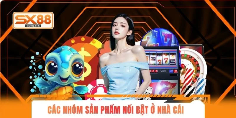Các nhóm sản phẩm nổi bật ở nhà cái